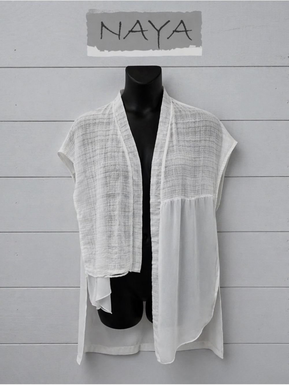 NAYA – White Draped Vest – Size 3